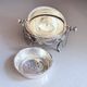 Antique English Silver-Plated Roll-Top Caviar Dish with Ram’s-Head Decoration