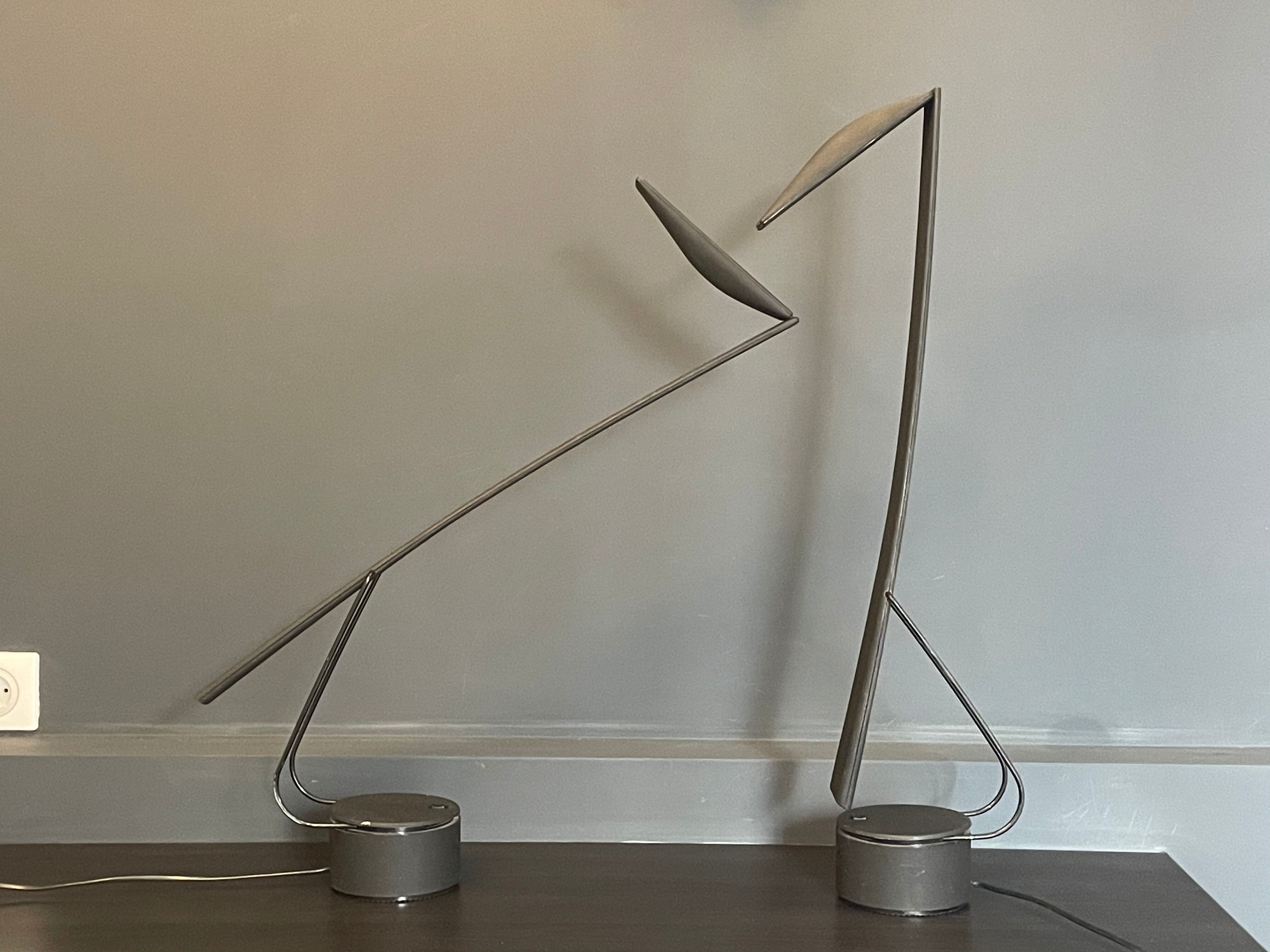 Pair of vintage Italian lamp Dove by Colombo and Barbaglia, 1980