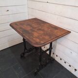 Bistro table with cast iron legs and oak top