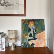 Huile sur toile la fille à l’arrosoir
