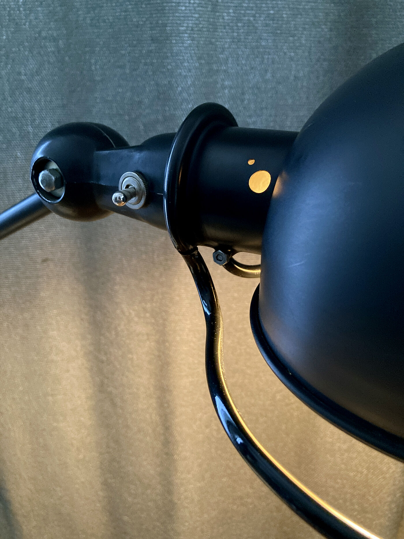 Original satin black two-arm Jielde lamp 1960