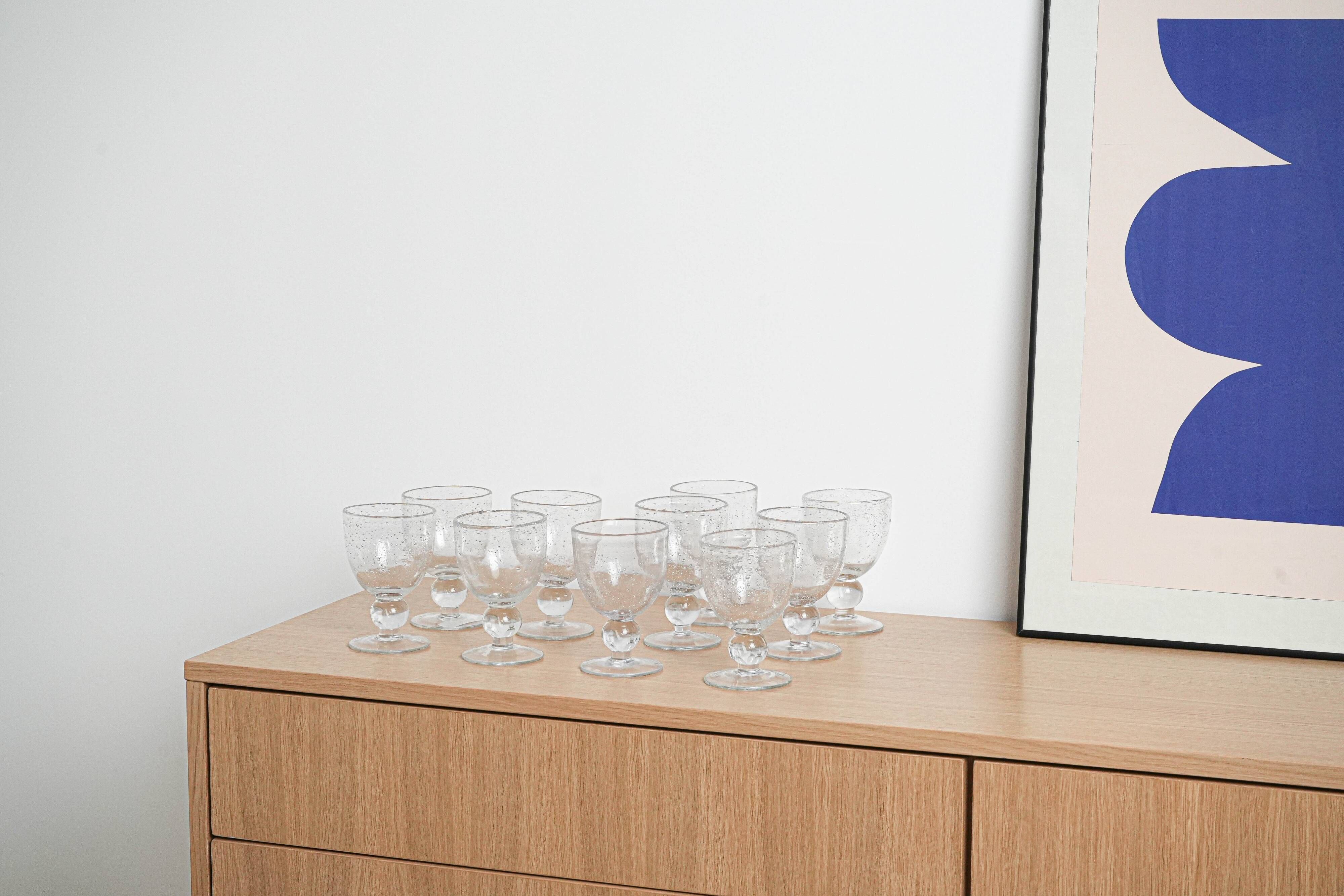 Set of bubble champagne glasses, Italian design, 1970s, production: Italy