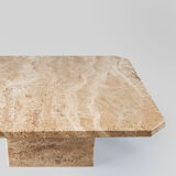 Mid Century brown travertine coffee table