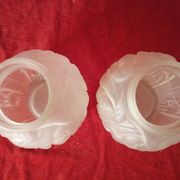 Pair of art deco pressed glass vases "joma montreuil"