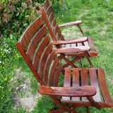Pair of sodibois folding armchairs