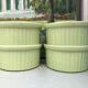 Set of 8 pastel green ramekins (anise) signed France