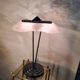 Memphis stijl milan style desk lamp, art nouveau molded glass 1970 to 80