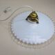 Suspension with serrated opaline lampshade