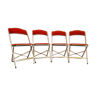 4 golden foldable chairs in scarlet velvet