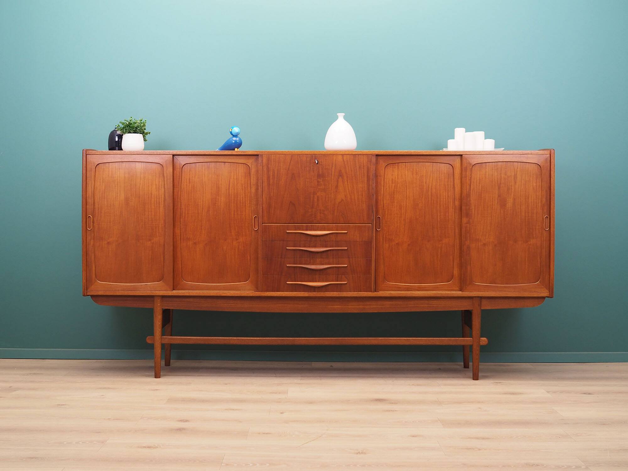Teak highboard, Danish design, 1960s, production: Denmark