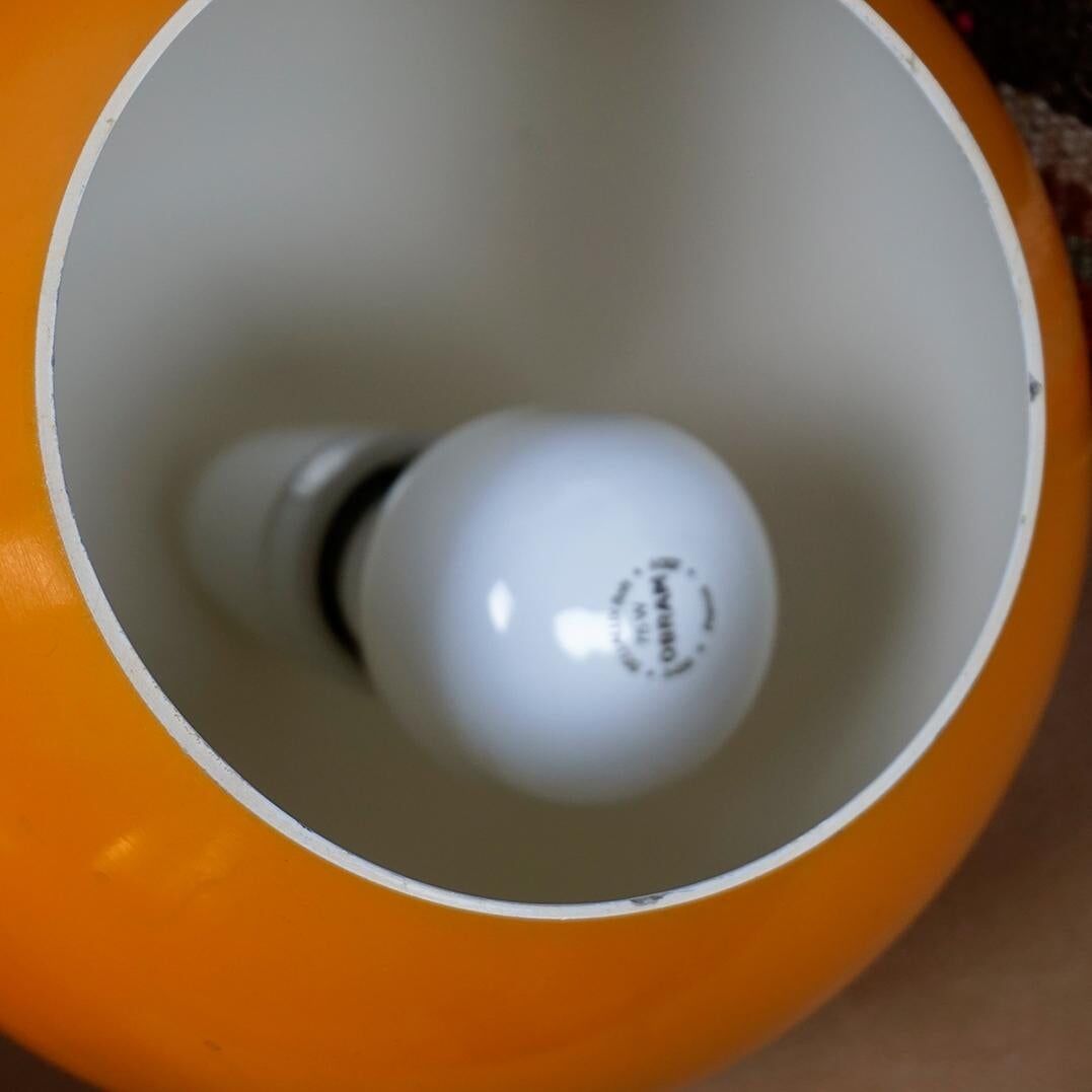 Pair of Yellow Topan Pendant Lamps by Verner Panton, Denmark