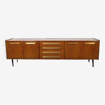 Buffet vintage années 50 en bois et laiton design italien