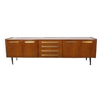 Vintage 50's sideboard sideboard in wood and brass italian design