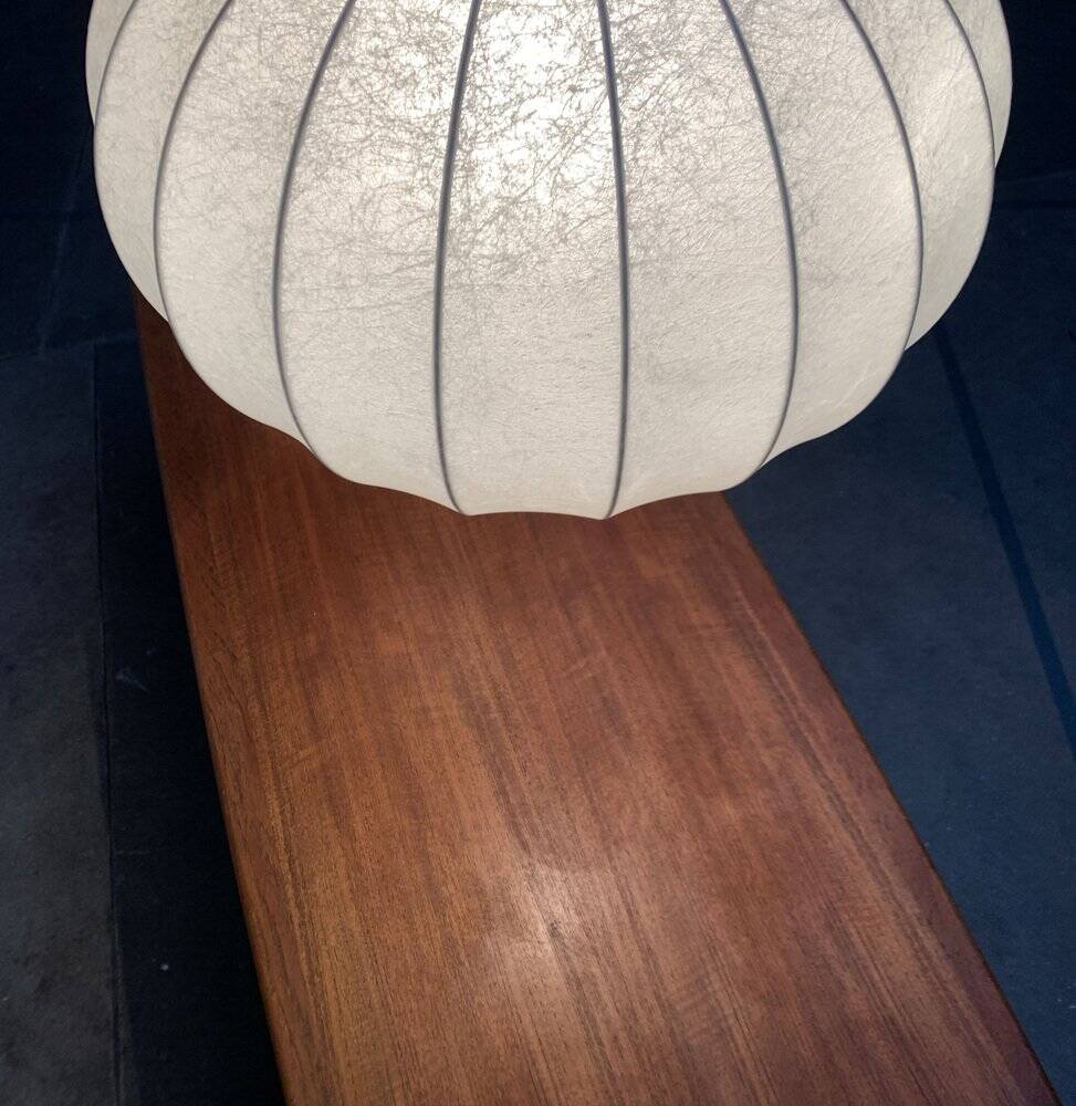 German mid-century cocoon pendant lamps by Friedel Wauer for Goldkant Leuchten, 1960s, set of 2.