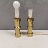 A set of beautiful brass table lamps. Danish and estimated from the 1970s.