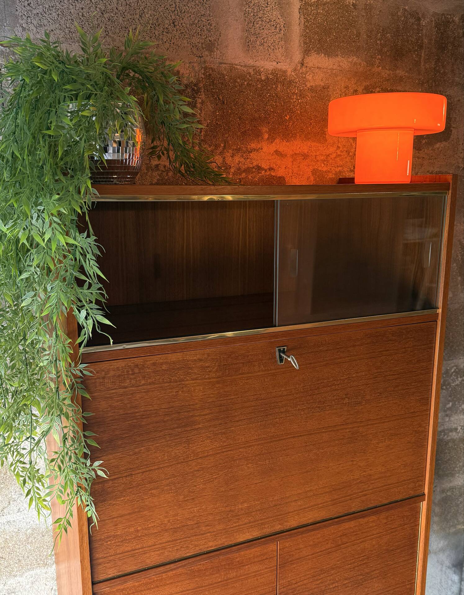 Armoire secrétaire vintage scandinave en teck, 1960