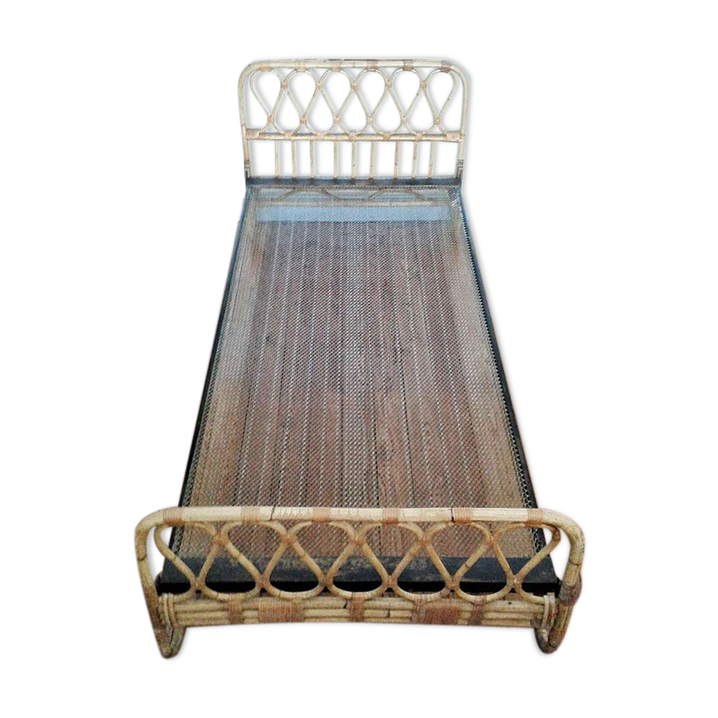 1960s rattan bed Selency