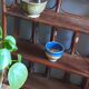 Etagère murale en bambou & rotin couleur marron, vintage 1960