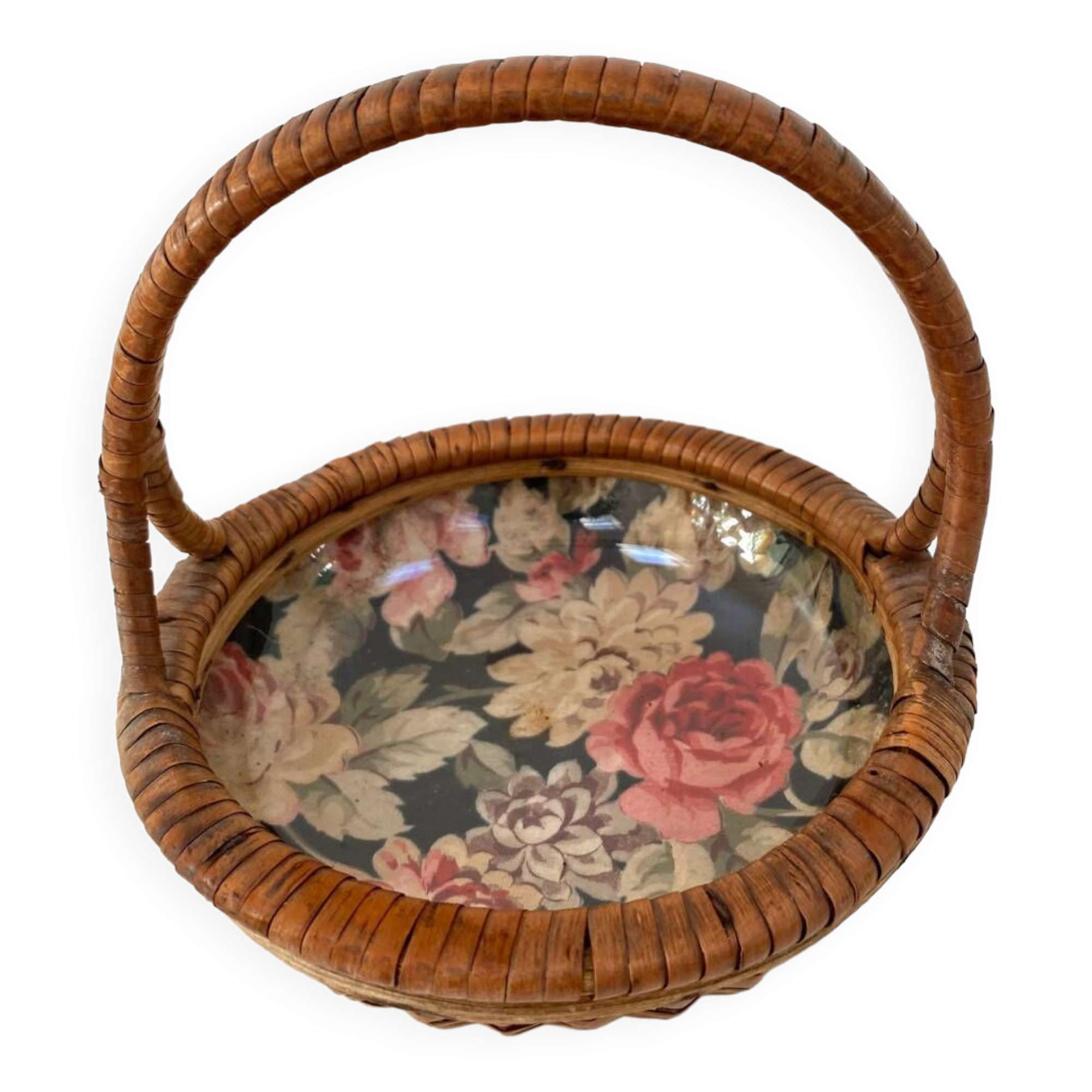 Rattan storage basket from the 50s/60s