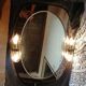Mirror with its Italian smoked glass sconces Fontana Arte Isa 1970
