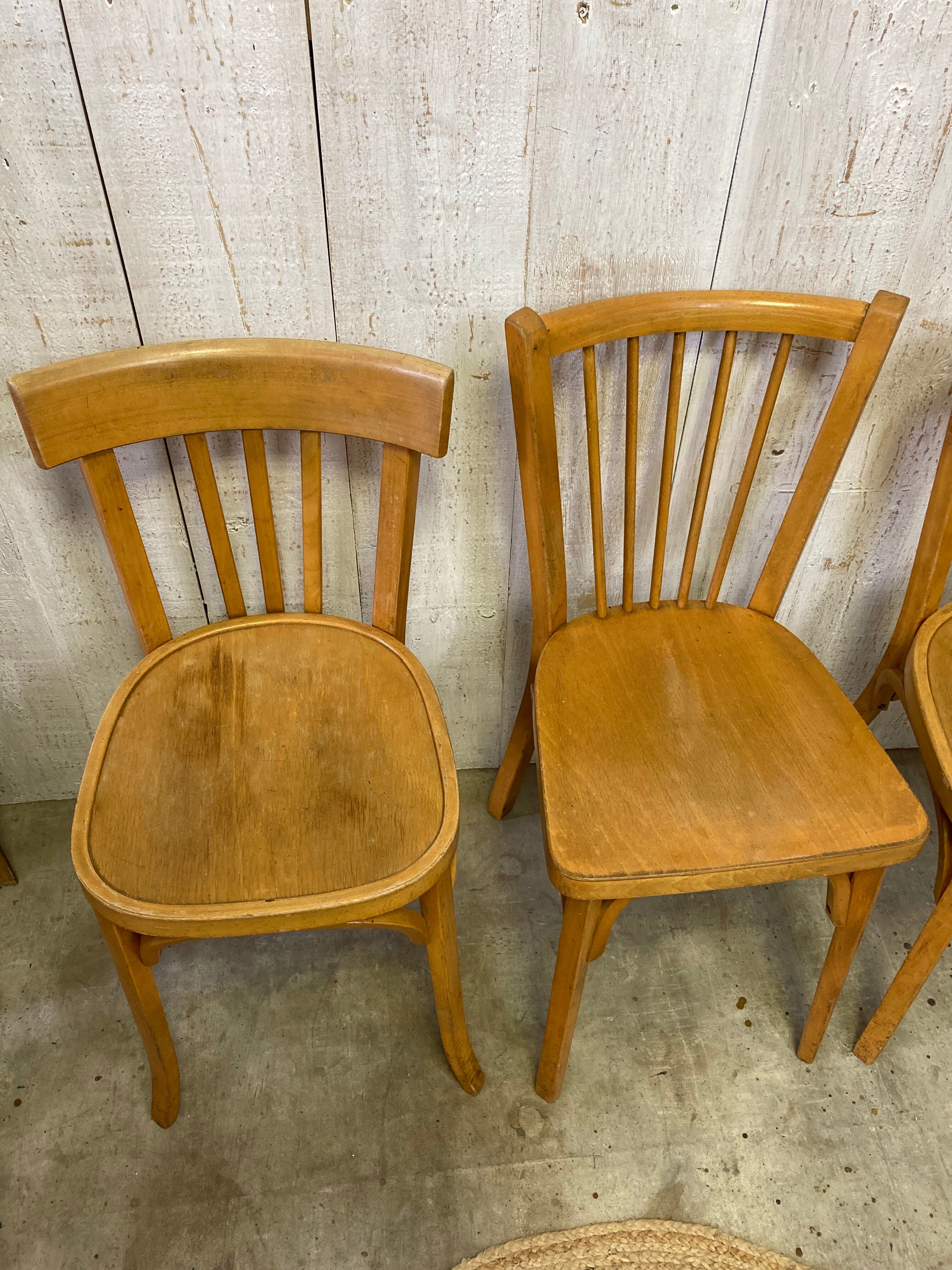 3 chaises Baumann dépareillées