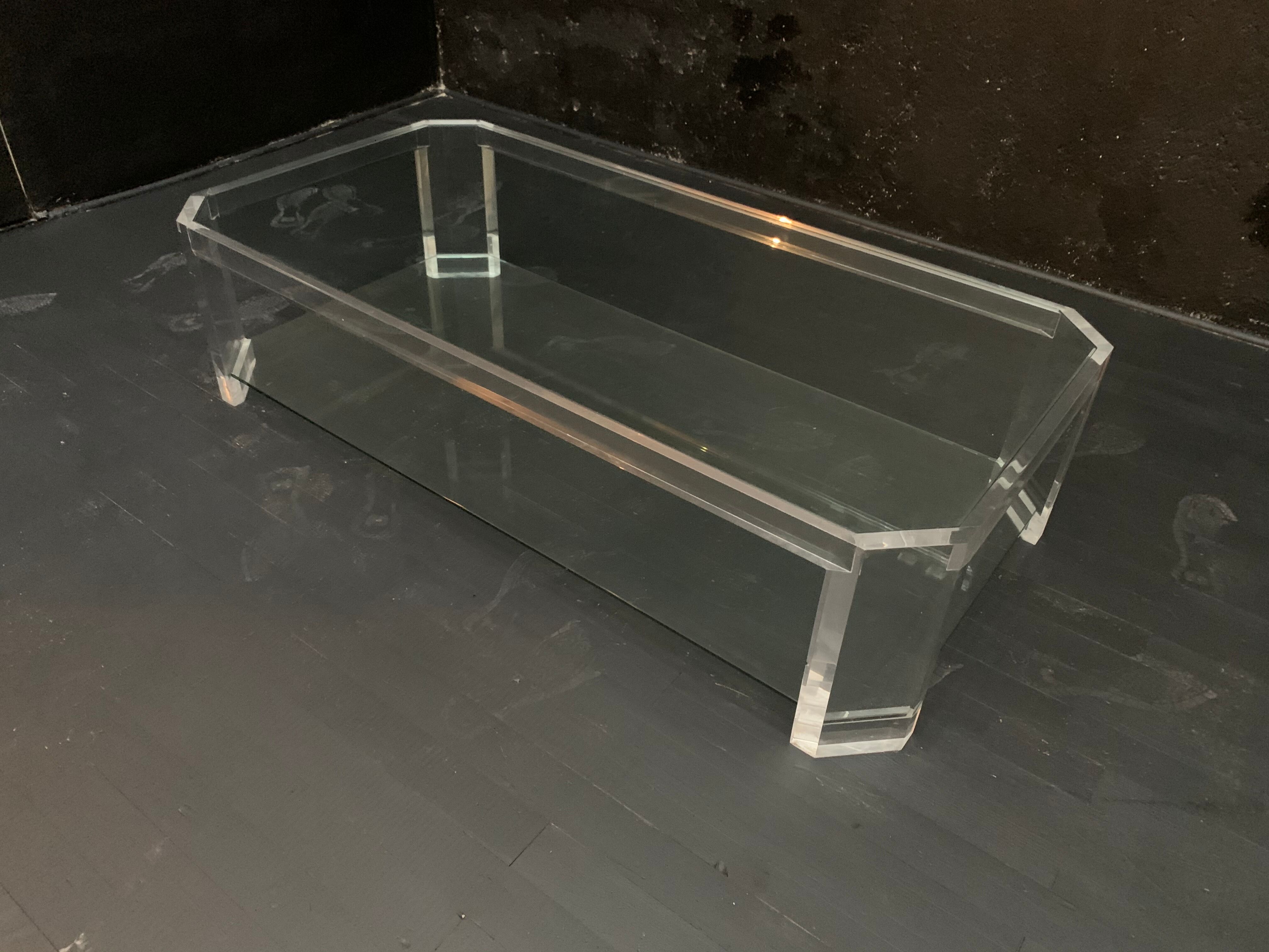 David Lange double-plated coffee table