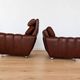Vintage Danish mid-century lounge chairs by Svend Skipper in burgundy leather