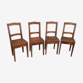 4 antique oak french chairs
