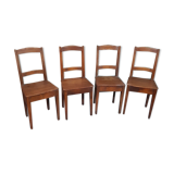 4 antique oak french chairs