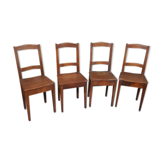 4 antique oak french chairs