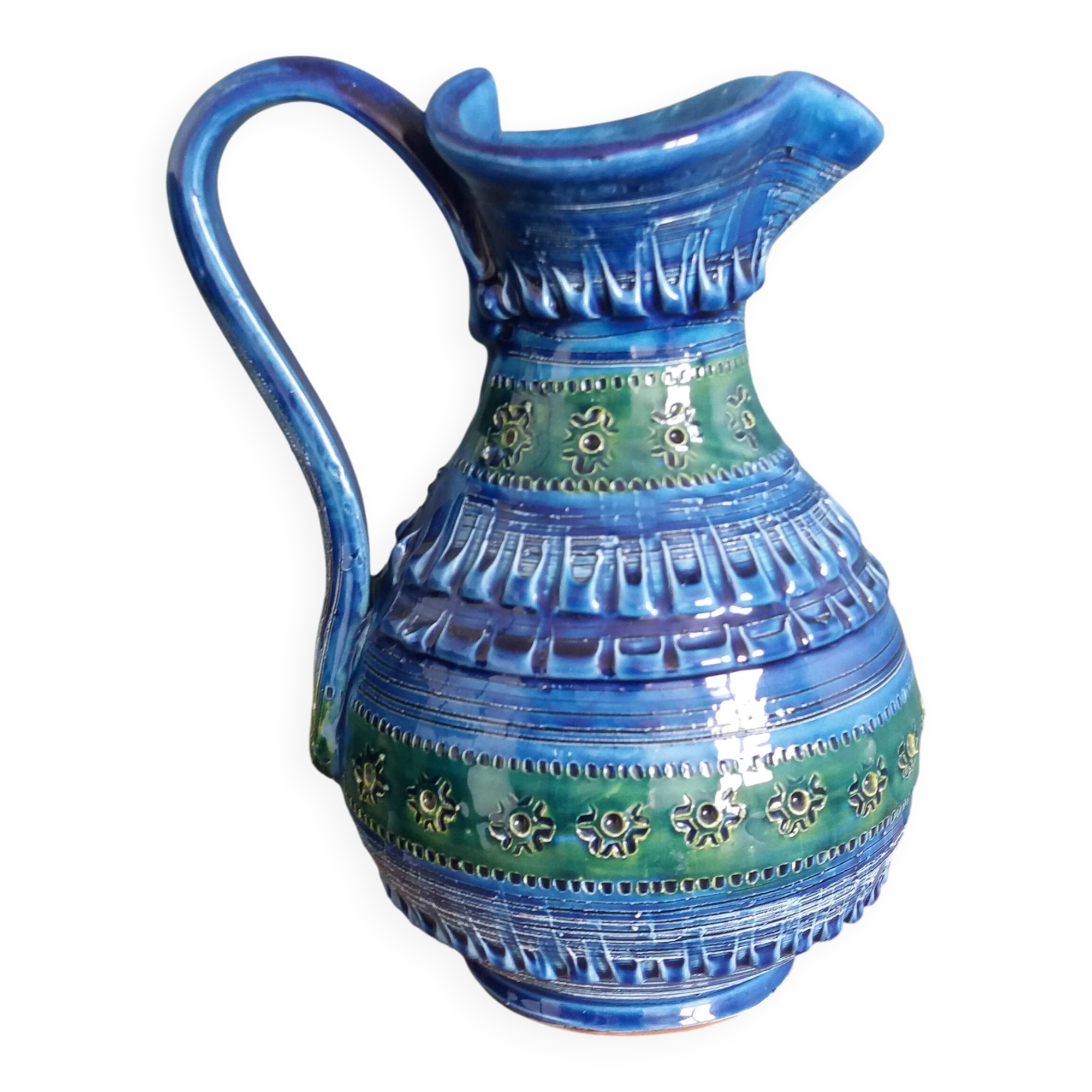 Nedo Scappini vase pitcher for Nuovo Rinascimento, Italy, Aldo Londi style