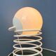 Large Mid-Century table lamp in opaline glass (milk glass) with spiral base.