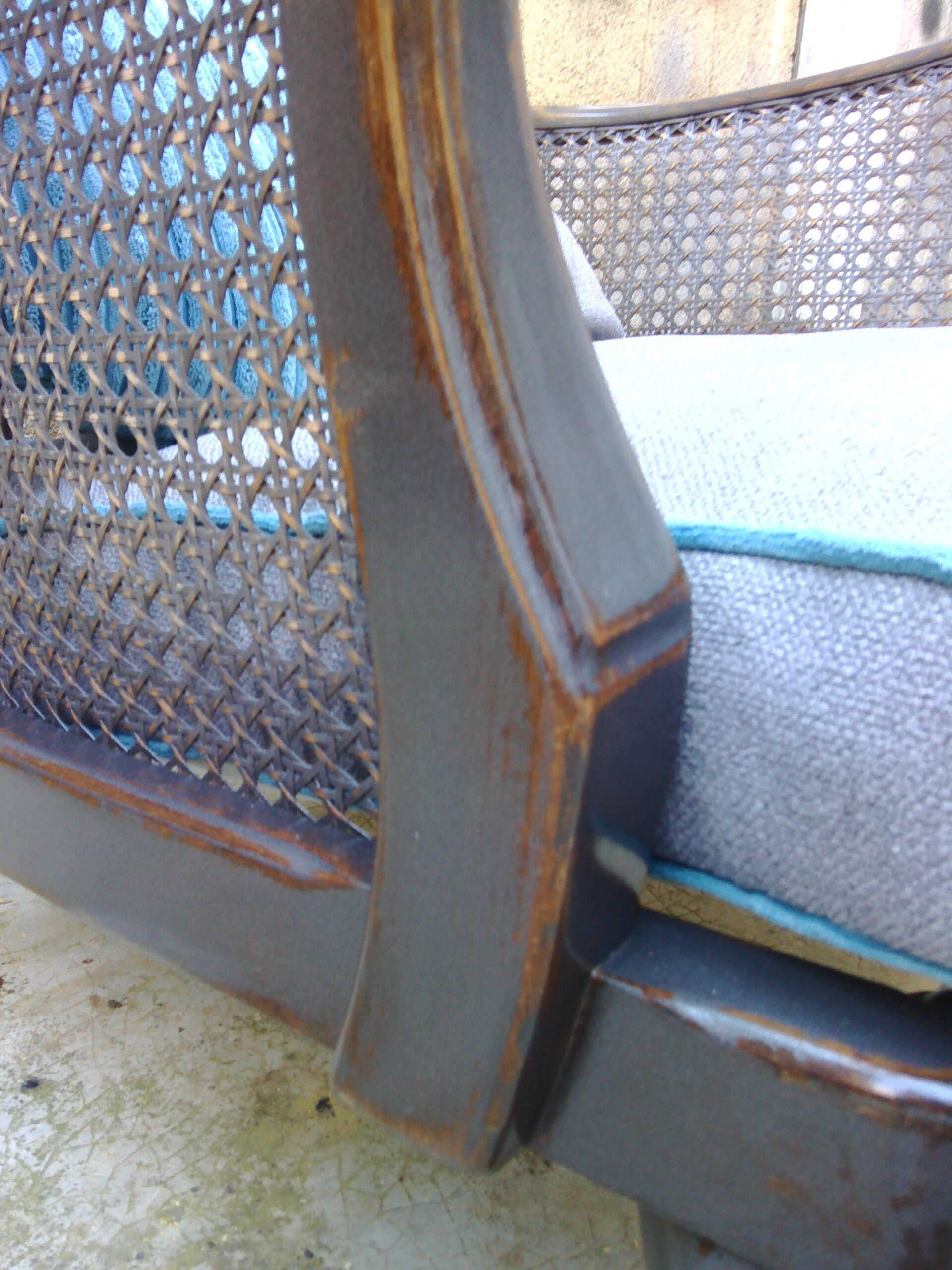 1950s vintage wooden armchair and caning