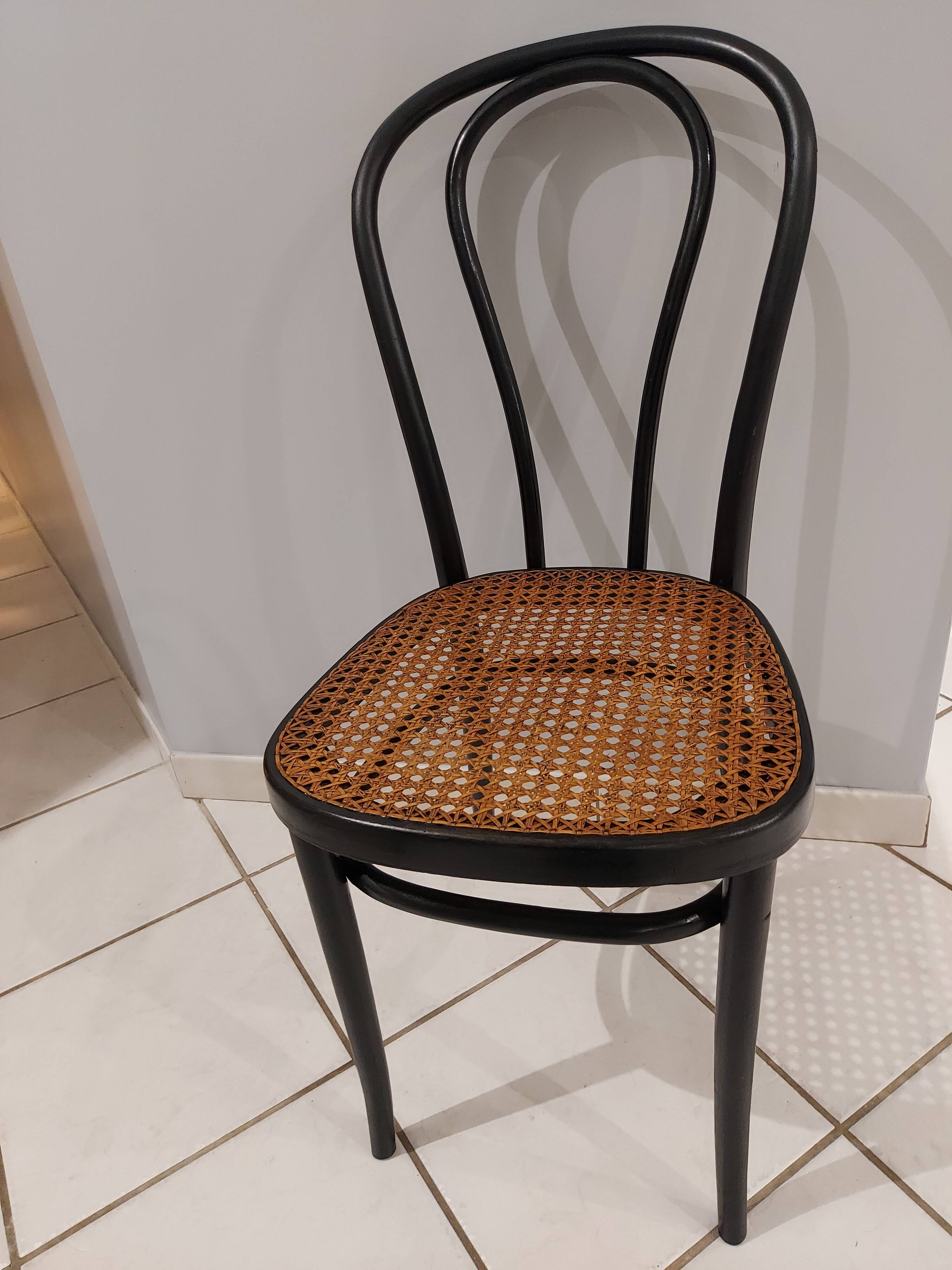 Suite of 4 Bistro chairs canned by ZPM for Thonet vintage 1950