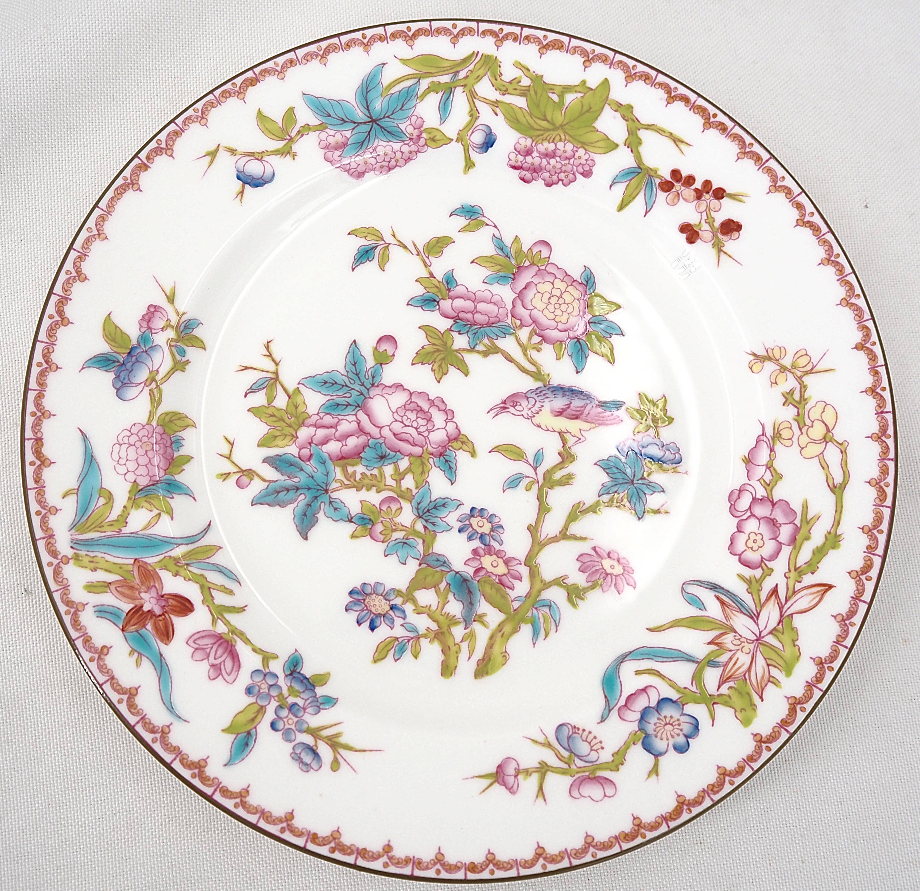 Minton Cuckoo, Cuckoo 6 dessert plates, porcelain, hand-painted 22.6 cm