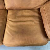 Roche-Bobois brown leather sofa