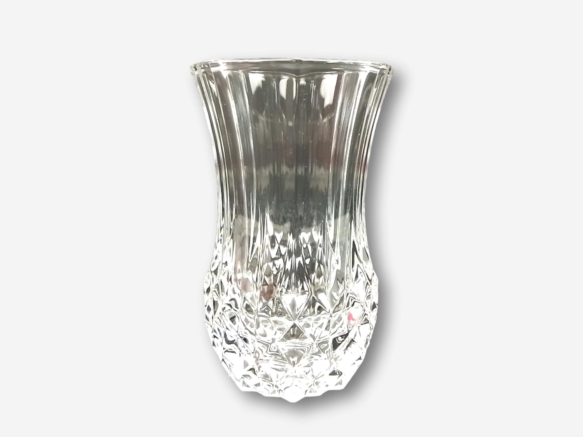 Transparent crystal vase deco relief 13 cm