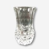 Transparent crystal vase deco relief 13 cm