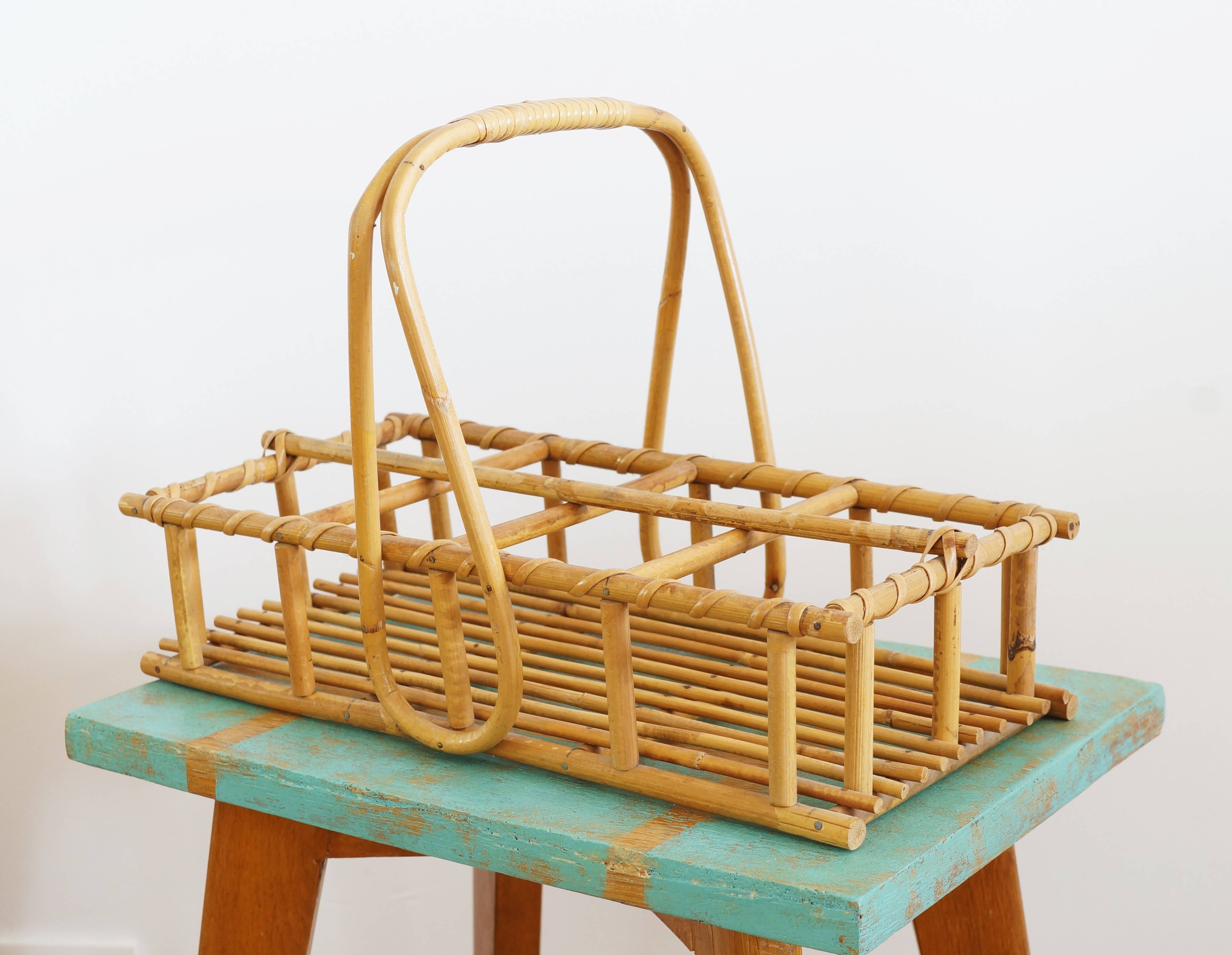 Vintage rattan glass holders