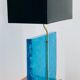 Turquoise fractal resin table lamps, 1980s