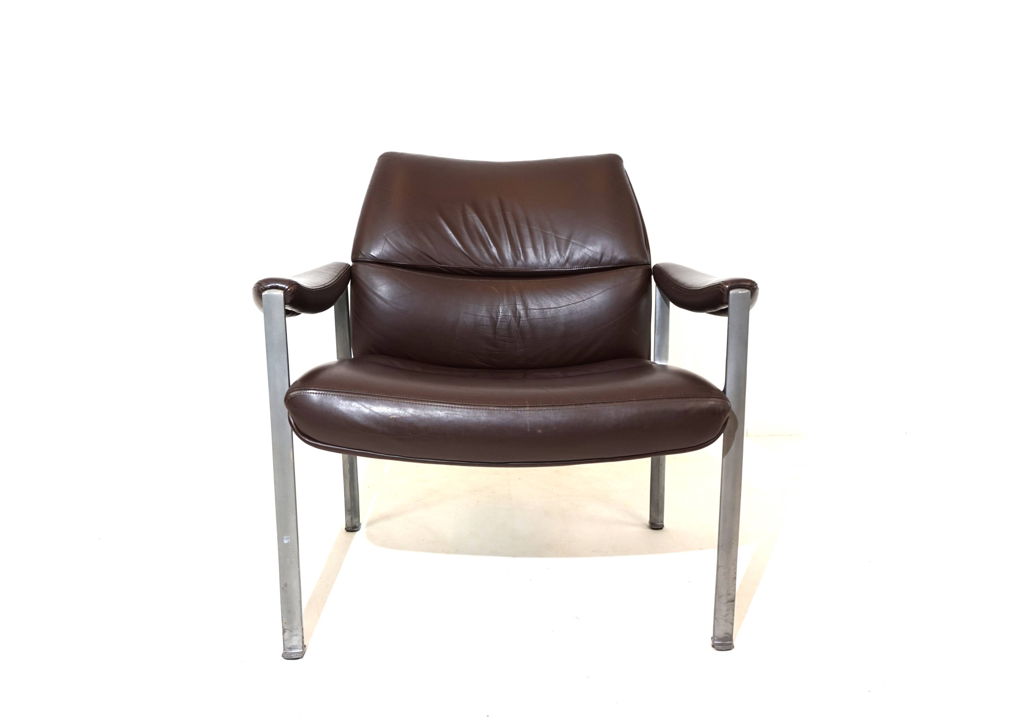 Röder Söhne leather lounge chair by Miller Borgsen