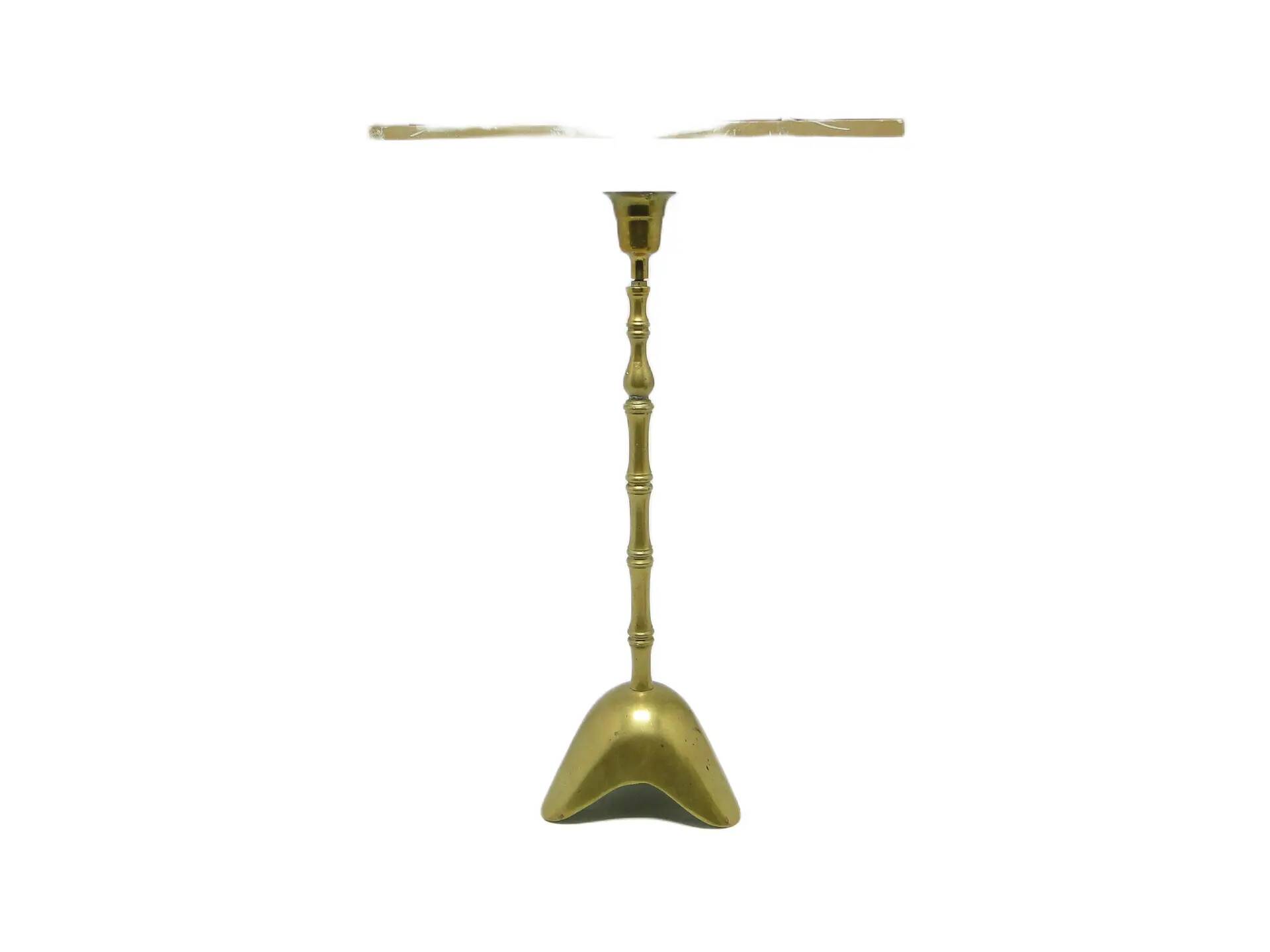 Candlestick, mid-century modern, brass, Poland, 1990s.