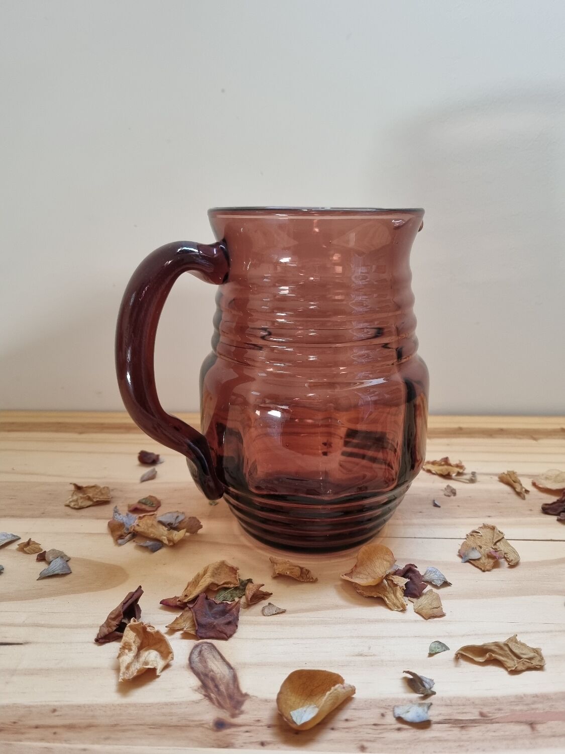 Vintage green blown carafe