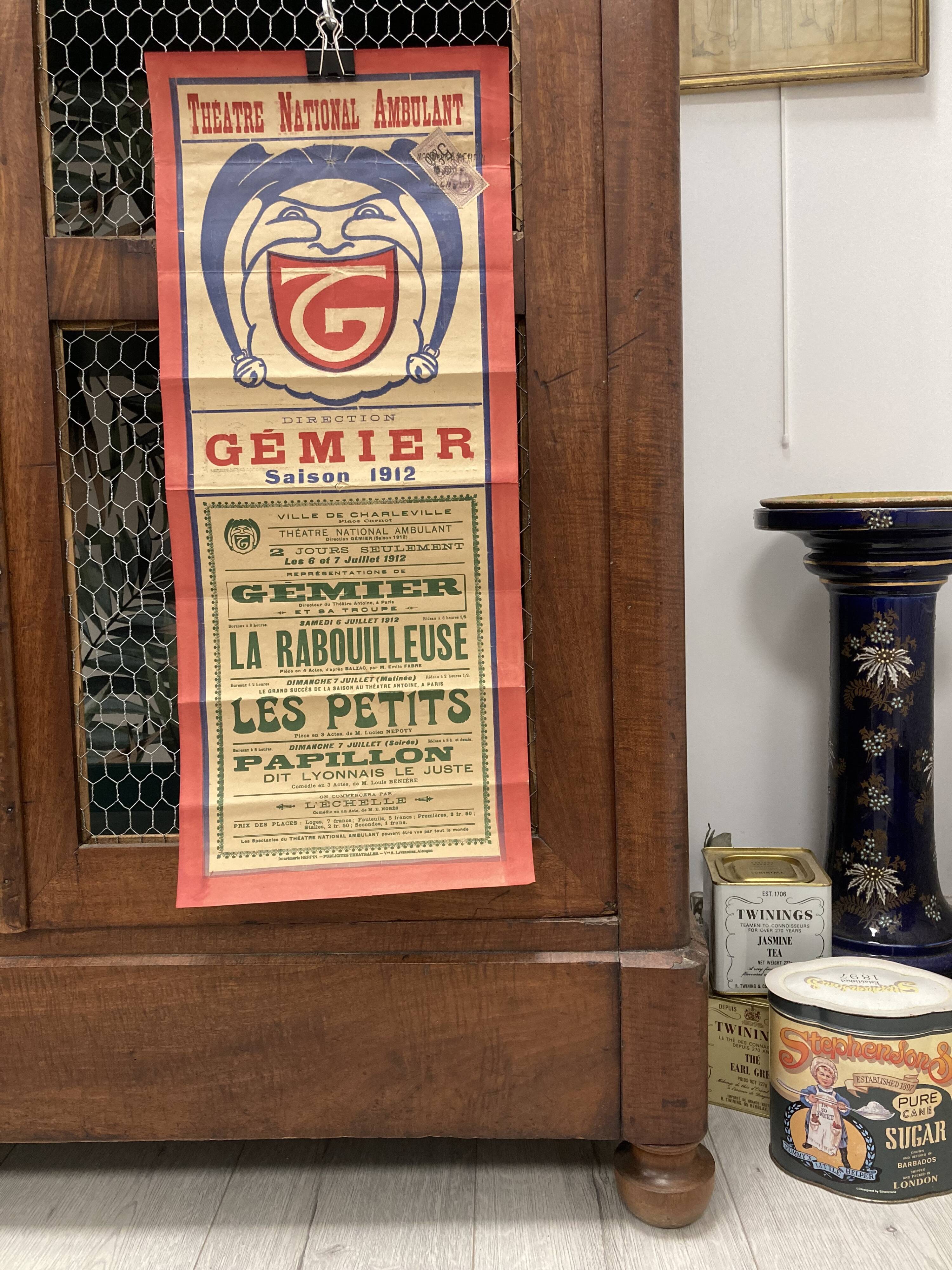 Affiche ancienne Gémier Théâtre national ambulant de 1912