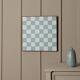 Beige and white Chessboard Wall Mural in wood frame – Italian 1980s abstract art