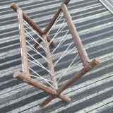Vintage wooden and wire magazine rack