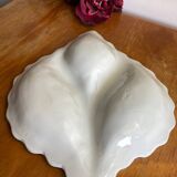 Ceramic compartmentalized leaf appetizer dish