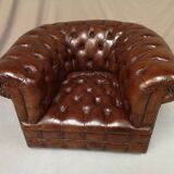 Padded Brown chesterfield armchair