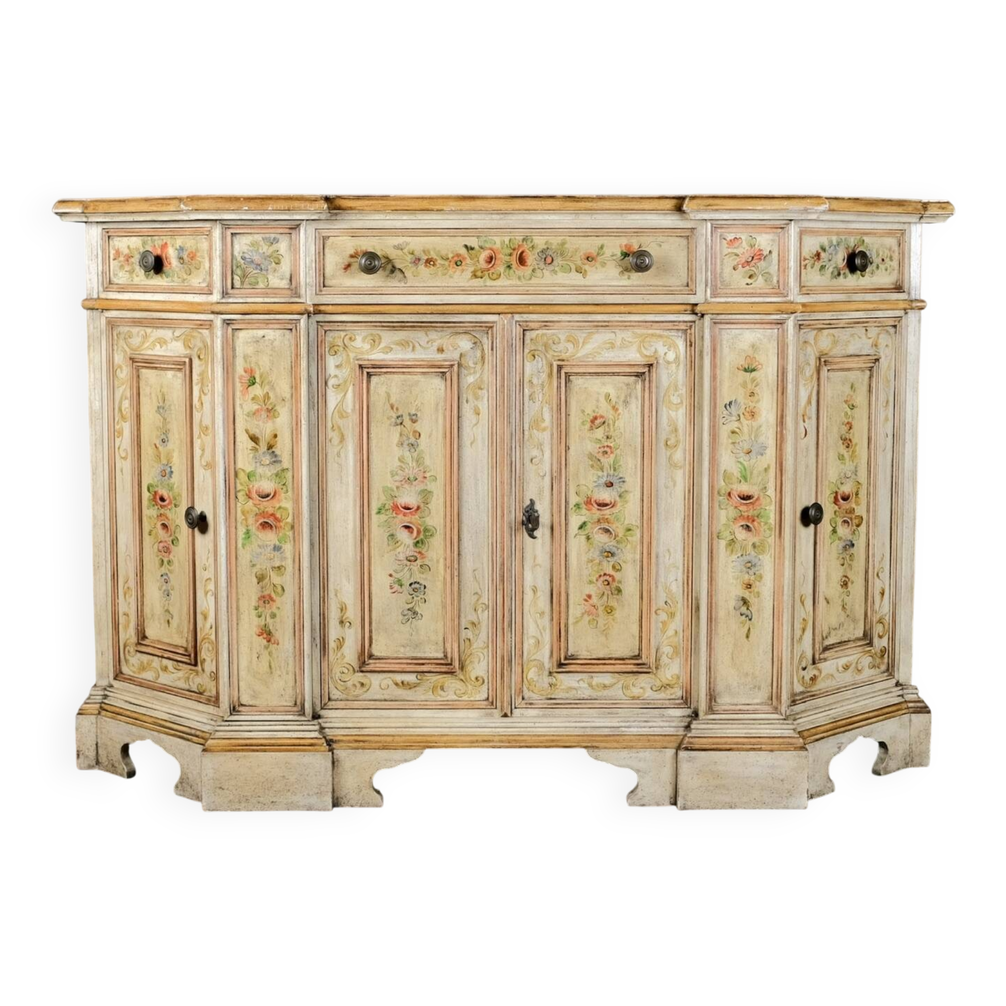 Hand-painted Venetian-style sideboard, mid-20th century