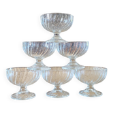 6 coupes à glace en verre transparent Luminarc